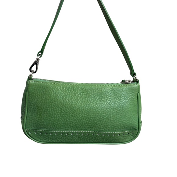Coach Hampton mini Demi baguette vintage y2k RARE green pebbled leather - Picture 14 of 15